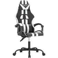vidaXL Gaming-Stuhl Drehbar Schwarz und Weiß Kunstleder