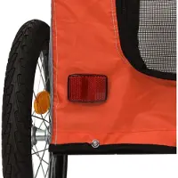 vidaXL Fahrradanhänger Hunde Orange und Grau Oxford-Gewebe und Eisen