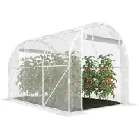 Outsunny Polytunnel-Gewächshaus, begehbares Gewächshaus mit verzinktem Stahlrahmen und UV-beständiger PE-Abdeckung, transparent
