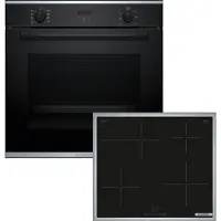 Bosch HBD435FH63 (HBA234BB3+PIF64KBB5E), Zonen-Induktionskochfeld, 4 Zone(n), Glaskeramik, Schwarz, Berührung, 58,3 cm