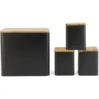 Salter BW129001EU7 Toronto 4-Piece Bread Bin & Canister Set - Black