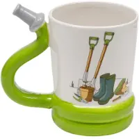 Puckator Garten Werkzeug Gartenschlauch geformter Henkel Tasse aus Dolomit-Keramik