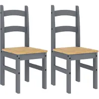 vidaXL Essstühle 2 Stk. Grau 40x46x99 cm Massivholz Kiefer