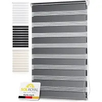 Sol Royal Doppelrollo SolDecor DL2, 140x150cm, Grau – Klemmfix ohne Bohren