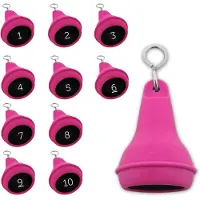 Combicraft Mayfair Schlüsselanhänger Pink 70x40 mm - 10er Pack mit den gravierten Zahlen 1-10