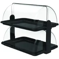 Biesse Buffet Vitrine Doppelt, Plastik,Schwarz: 46.5x31.5x41 cm