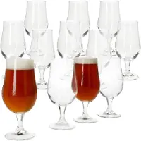 MamboCat 12x Hook Pilsglas 350ml mit Fuß Biergläser klar 0,35L aus Glas Biertulpe Party