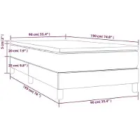 vidaXL Boxspringbett mit Matratze Dunkelblau 90x190 cm Samt