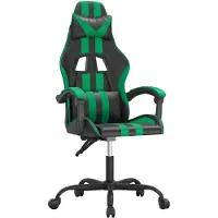 vidaXL Gaming-Stuhl Schwarz und Grün Kunstleder