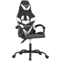 vidaXL Gaming-Stuhl Drehbar Schwarz und Weiß Kunstleder