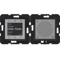 Hager WAN6110BG Radio Touch UP DAB+, Bluetooth mit Lautsprecher, A.x/C.x, nachtschwarz glänzend