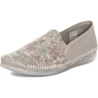 MACIEJKA Damen Schuhe aus Naturleder, beige, mit floralem Muster, runder Spitze, geschlossener Ferse, Modell T351273000