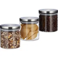 Relaxdays Vorratsglas 3er Set je 380 ml