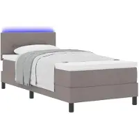 vidaXL Boxspringbett mit Matratze mit LED Taupe 100 x 200 cm Stoff
