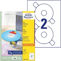Avery-Zweckform Zweckform L6043-100, Weiß, Rund, Dauerhaft, Weiss auf Transparent, DIN A4, CD/DVD