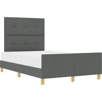 vidaXL Bettgestell mit Kopfteil Dunkelgrau 120 x 200 cm Stoff