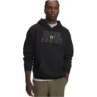 Under Armour Herren Kapuzenpullover Rival Fleece Camo Fill 6017022-008 M - Ultimate Black/Green Citrine - M