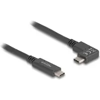 DeLOCK USB 10 Gbps Kabel USB Type-C Stecker zu USB Type-C Stecker gewinkelt links / rechts 1 m 4K PD 60 W mit E-Marker, 1 m, USB C, USB C, 10 Gbit/s, Schwarz