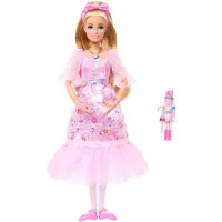 Barbie in: Der Nussknacker Ballerina-Puppe Clara mit beweglichen Fußgelenken, Spielzeug-Nussknacker enthalten, Modepuppe, Weiblich, 3 Jahr(e), Mädchen, 400 mm, Mehrfarbig