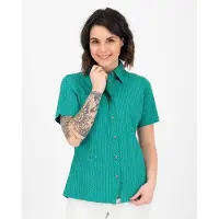 Deproc Active Outdoorbluse "SUDBURY II WOMEN", Damen, Gr. 34 (XS), grün (grünaop), Web, 93% Polyester, 7% Elasthan, regular fit, Blusen Outdoorbluse, auch in Großen Größen erhältlich