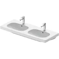 Duravit Doppel-Waschtisch D-CODE m ÜL HLB 1200x490mm weiss 1 Hahnloch