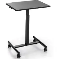 Costway Höhenverstellbarer Laptop-Schreibtisch Überbett-Tisch, mobile Schreibtisch, kleiner tragbarer Computertischwagen schwarz