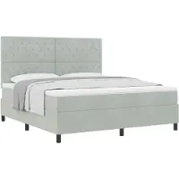 vidaXL Boxspringbett mit Matratze Hellgrau 180 x 200 cm Stoff