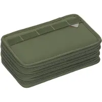 Lassig Etui Triple Unique Olive, Weiches Federmäppchen, Polyester, Olive, Einfarbig, Reißverschluss, 128 mm