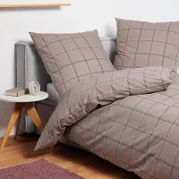 Janine Feinbiber Bettwäsche Davos 65189 200x220 cm + 2x 80x80 cm taupe