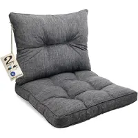 MC.Sammler sunnypillow Polster für Gartenmöbel - 2er Set : Sitzkissen 60 x 60 cm + Rückenlehne 60 x 40 cm - Polsterauflagen für Rattanmöbel - Kissen Anthrazit