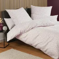 Janine Edelflanell Bettwäsche Chinchilla S 78071 155x220 cm + 80x80 cm kreiderose
