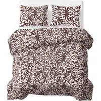 Royal Textile Sleeptime Lazy Bettdecke Denzo Rot/Braun 240 x 200 Mit Kissenbezüge cm