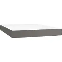 vidaXL Taschenfederkernmatratze Mittel Grau 140x200x20 cm Kunstleder