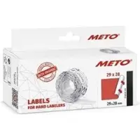 Meto Etiketten für Preisauszeichner, 29 x 28 mm, rot fluor, geeignet für Classic XL, 3-zeilig