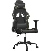 vidaXL Gaming-Stuhl Schwarz und Tarnfarben Kunstleder