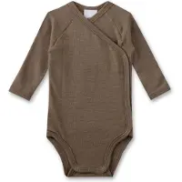 Sanetta - Kid's Wrapover Body 1/1 Wool - Merinounterwäsche Gr 56/62 braun