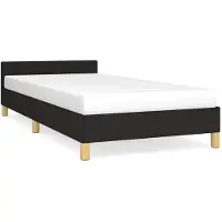 vidaXL Bettgestell mit Kopfteil ohne Matratze Schwarz 80x200 cm Stoff