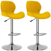 vidaXL Barhocker 2 Stk. Senfgelb Samt