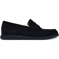 BOSS Sienne Herren Loafers mit normaler Passform aus Wildleder in Dunkelblau