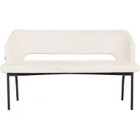 MUST Living Bank Bloom 150 cm, Bouclé Stoff, modern gepolstert, Natur, bequem für 2–3 Personen