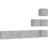 vidaXL TV-Wandschrank Betongrau Holzwerkstoff