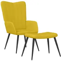 vidaXL Relaxsessel mit Hocker Senfgelb Samt