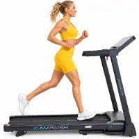 Urbogym RUSH Laufband klappbar bis 16 km/h, 140 kg, 45 x 130 cm Lauffläche, 3 Steigungsstufen, 15 Programme, Bluetooth, Kinomap & Zwift, LED Display