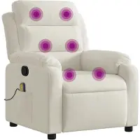 vidaXL Massagesessel Creme Samt