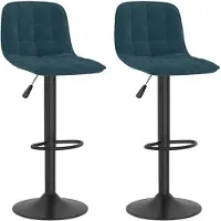 vidaXL Barhocker 2 Stk. Blau Samt