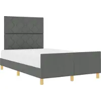 vidaXL Bettgestell mit Kopfteil Dunkelgrau 120 x 200 cm Stoff