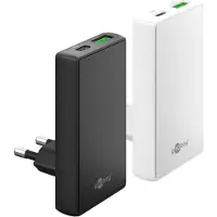 Goobay 65 W USB-C PD GaN Dual-Schnellladegerät 90° Flat weiß