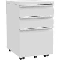 FlexiSpot Rollcontainer RC3W, aus Metall, weiß, mit 2 Schüben und Hängeregistratur, abschließbar