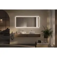 Schneider GLOW D2W Spiegelschrank, 2 Türen 50/50cm, 1013x136x736mm, rundum Beleuchtung, Dim2Warm, 218.100.02.44