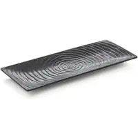 WAS Germany 2x Platte Set MAYA LANA, 42 x 18 x 2 cm, Porzellan schwarz